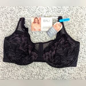 NWT Bali Women's (38DDD) Black Lace Minimizer Convertible Bra With Underwire